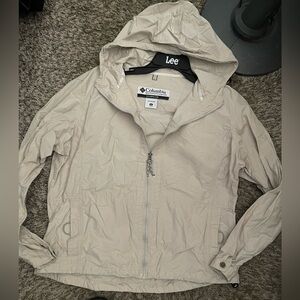 Columbia Women's Hooded Windbreaker Jacket - Beige Cream